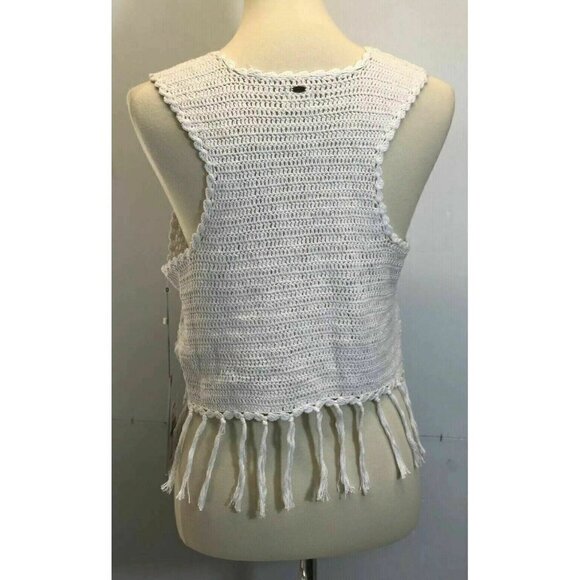 O'Neill Women's Winona White Crochet Fringe Vest S - Picture 3 of 8
